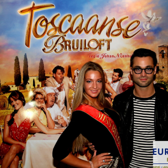 Jan Kooijman & Miss Belgie op première Toscaanse Bruiloft